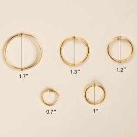 PandaHall Elite 100 Pcs Iron Loose Leaf Book Binder Hinged Rings Keychain Key Rings,Golden Color,Mixed Size