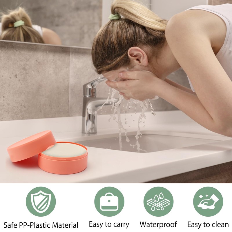 Pack of 2 Soap Box Round Plastic Soap Dish with