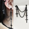 SLSF Unique Punk Multi Layered Long Stainless Steel Cross Chain
