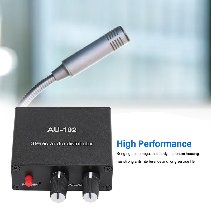 2 Channel Amplifier 1 Input 2 Output Active Stereo Audio