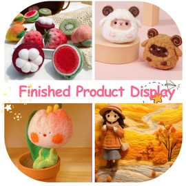 YUTUY 48 Colours Needle Felting Set, Needle Felting Starter Kit with Felting Needles, Basic Tools and Accessories, Wool Fibre Hand Spinning Material for Crafts, for Beginners, Wet Felting and Dry