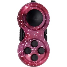 mciskin Fidget Pads Toy, Fidget Controller Stress Reducer, Fidget Controller for Stress Relief and Anxiety, with 9 Fidget Functions and Lanyard - Perfect for Stress Reducing