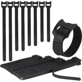 100 Piezas Organizador de Cables Reutilizables, Organizador Cables, 4 Tamaños, Negro,Adecuado para El Hogar, La Oficina o La Gestión de Cables de Datos