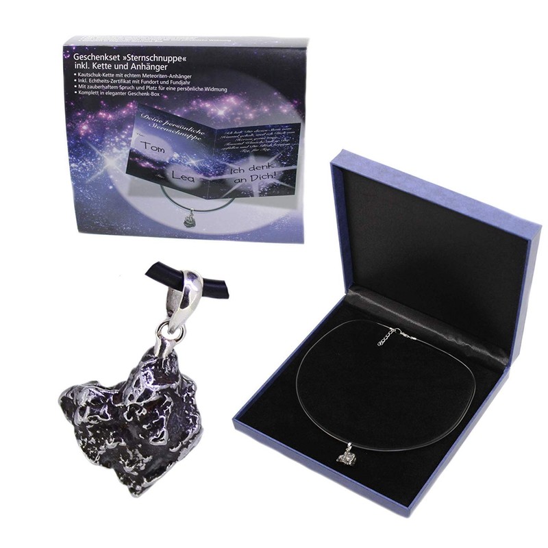 Budawi Gift Set Shooting Star Real Meteorite Pendant with Chain