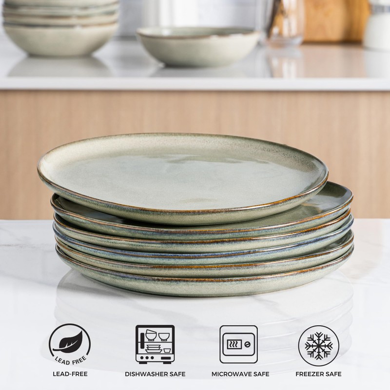 AmorArc Ceramic Dinner Plates Set of 6,10.5 Inch Handmade Reactive