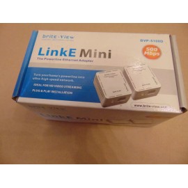 Brite-View LinkE Mini 500 Mbps Powerline Ethernet Adapter BVP-5100D New