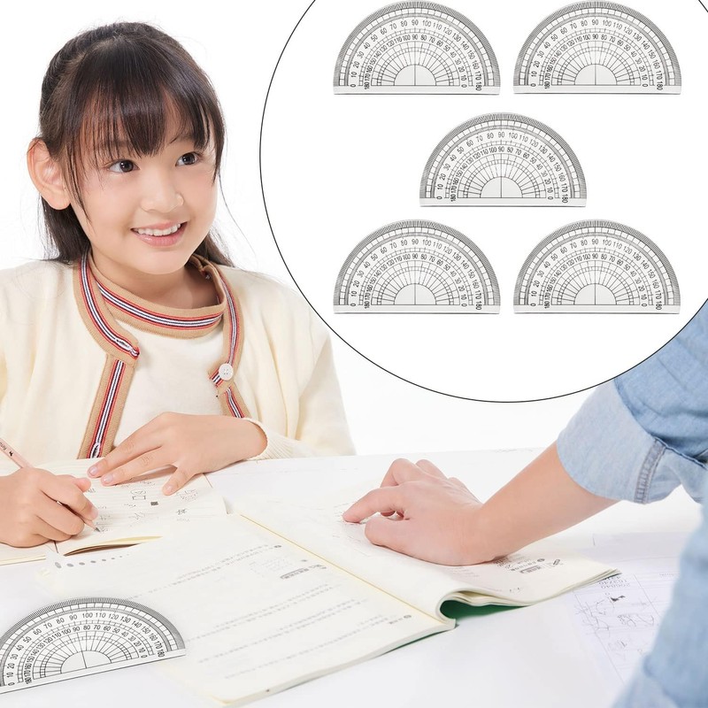 Plastic Protractor,10 PCS Protractor Geometry Set 4 Inch Plastic Math