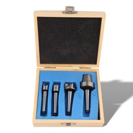 Wood Lathe Center, 4pcs MT1 Wood Lathe Live Center Drive, Lathe Wood Turning Drive Ends, Spur Cup Woodworking Turning Tools with Wooden Box for Wood Turning Tool