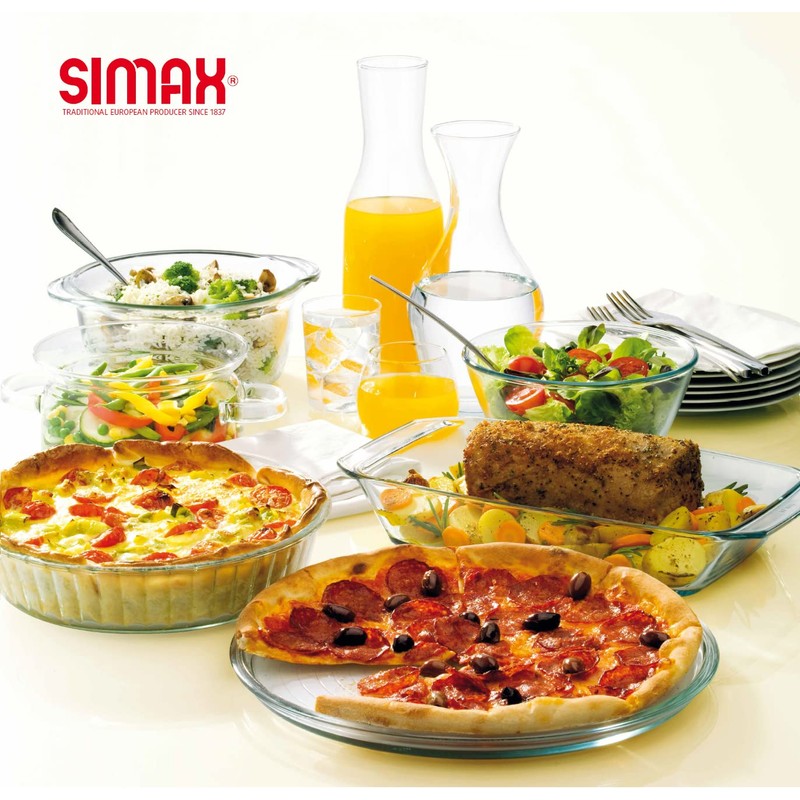 SIMAX Glass Pizza Pan for Oven: Borosilicate Glass Pizza Tray