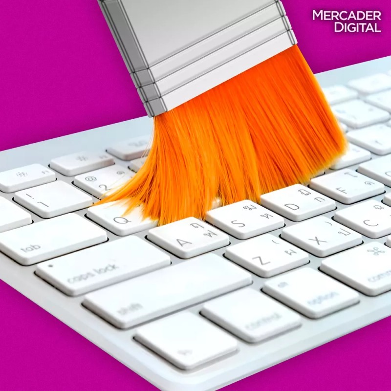 Mercader Digital 2 Pzs Brocha Suave Antiestática Limpieza Teclado Pc