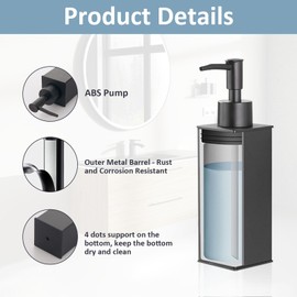 Kelirol Soap Dispenser Matte Black,Table Standing for Bathroom Kitchen and Hotel, Anti-Rust with Durable Aluminium (2 Packs)
