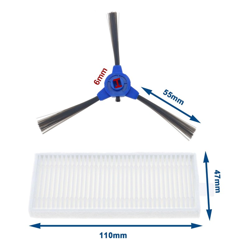 EMSea Side Brushes & Filter Replacement Compatible with Bagotte BG600
