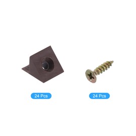 uxcell 120Pcs 90 Degree Plastic Corner Braces, 14x13x9mm Nylon Shelf Right Angle Brackets with Screws for Cabinets, Cupboards (Brown)