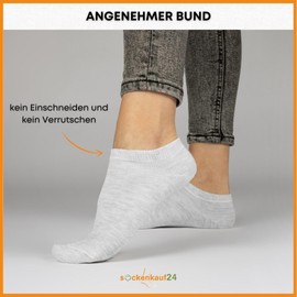 10 Pairs of Men's Women's Short Trainer Socks Made of Cotton, gray, 43 - 46