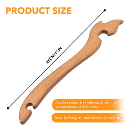 Rukinovi Easy Bake Oven Push Pull Tool,Beech Wood Oven Rack Puller,Prevent Scalding,Pull Out Hot Racks Safely,Oven Accessories Very Suitable Kitchen Oven,Toaster Oven,Air Fryer Etc(B-beech)