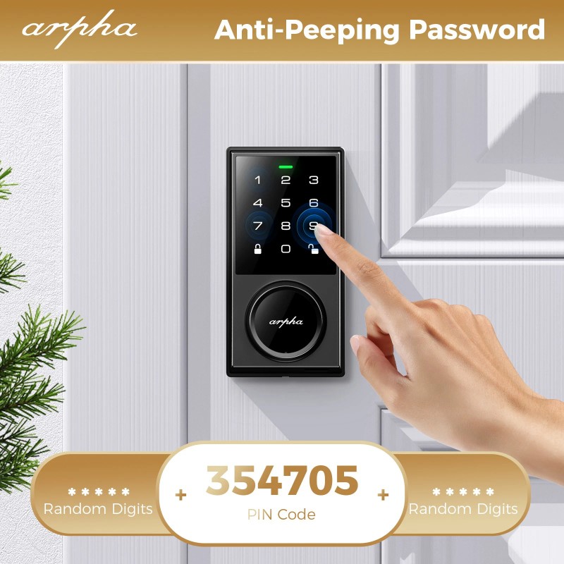 ARPHA Keyless Entry Door Lock 50 Codes AutoLock Keypad Deadbolt