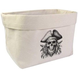 Large 'Pirate Skull with Goatee Beard' Canvas Organiser/Storage Bag (OR00030656)
