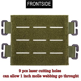 TAXATM Large Molle Patch Panel with Laser Cutting Loop, Molle Patch Display Holder for Backpack,5X4.3 Mini Patch Board Include American Flag Patch (1 pcs Green)