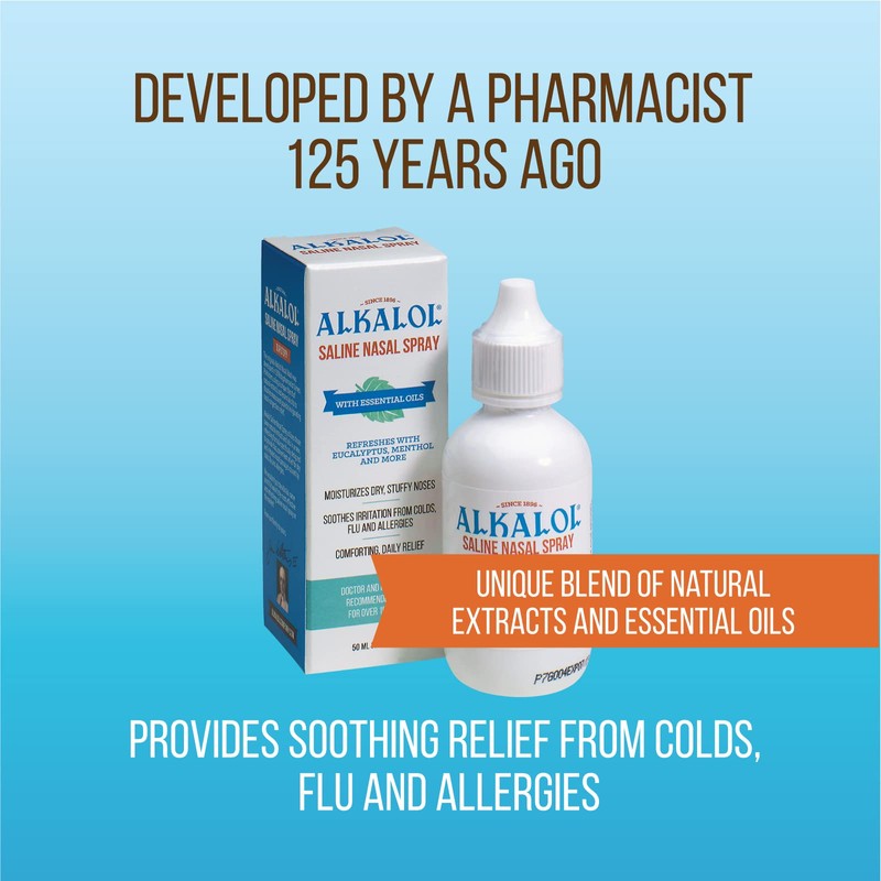 Alkalol Solution Saline Nasal Spray, 1.69 Ounce