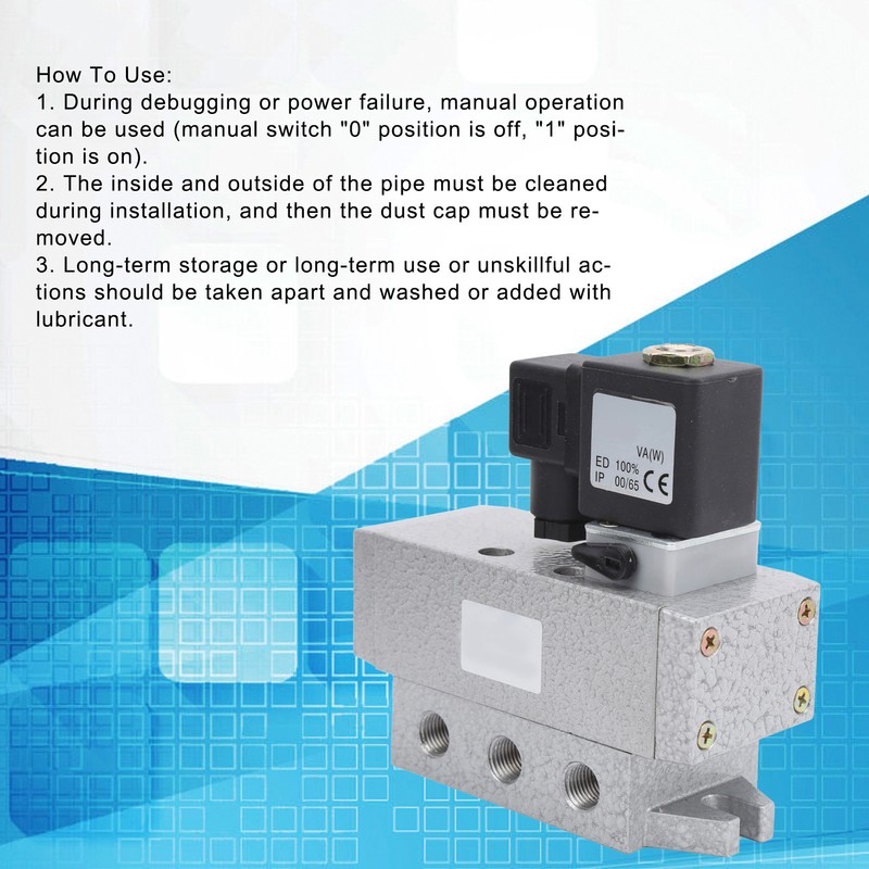 2 Position 5 Way Solenoid Valve Single Electric Control Pneumatic