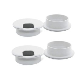 4pcs 2 Inch Desk Wire Cord Cable Grommets Hole Cover for Office PC Desk Cable Cord Organizer Plastic Cover (White-4Pcs)