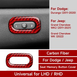 BRMYL Car Glove Box Cover Trim Decals for 2011-2020 Dodge Durango Accessories Carbon Fiber Interior Stickers, Red