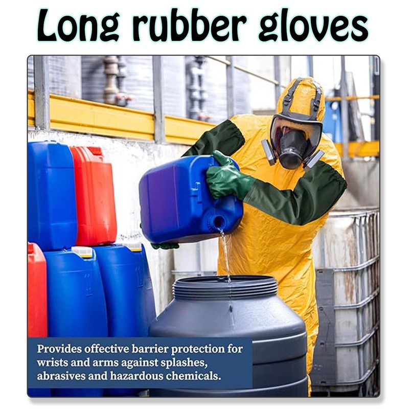 XcnPer Long Rubber Gloves, Pond Gloves, Long Arm Waterproof Gloves,