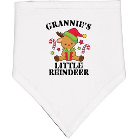 inktastic Christmas Grannie's Little Reindeer with Candy Canes Baby Bandana Bib White and Black 37f73