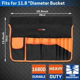 WISEPRO Bucket Tool Organizer, Bucket Organizer with 30 Pocket, Tool Organizer for 5 Gallon Bucket, Storage Bag for Bucket(Bucket not Included)