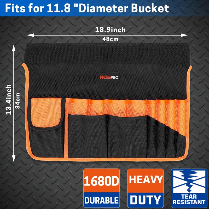 WISEPRO Bucket Tool Organizer, Bucket Organizer with 30 Pocket, Tool