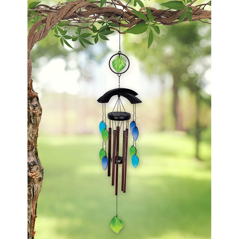 Sunset Vista Designs - Carillón de viento de cristal asiático,