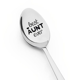 Best Aunt Ever Gifts for Aunty Engraved Spoon for Coffee Tea Spoons Auntie Birthday Gifts from Niece Nephew to My Aunt Gifts for Christmas Mothers Day Gifts for Aunt