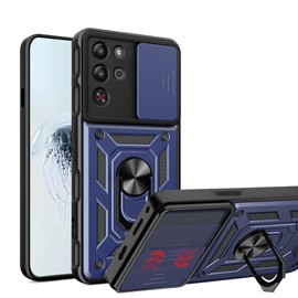 ESHUYI® Case for Red Magic 10 Pro/10 Pro+ with Slide Camera Cover, Military Grade Shockproof Protective Cover with Rotatable Metal Ring Kickstand [Support Magnetic Car Mount], Blue