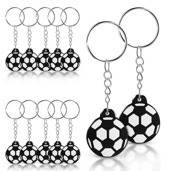 Abeillo 12 Pieces Football Keyrings,Football Key Rings Ornament,Soccer Ball Keychain Pendants for Kids Boys Backpacks