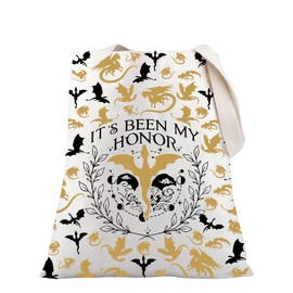 PLITI Fourth Wing Gift Basgiath War College Gift Dragon Rider Gift It's Been My Honor Dragon Tote Bag For Women (Been Honor TGU)