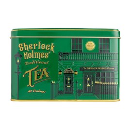 New English Teas Sherlock Holmes Tea Tin with 40 English Breakfast Teabags