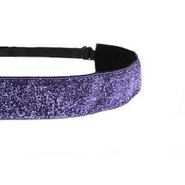 Mavi Bandz Adjustable Non-Slip Fitness Headbands Sparkle Glitter - Purple