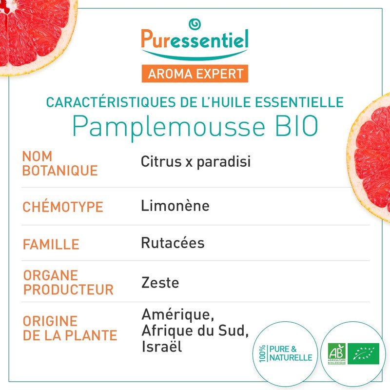 Puressentiel Olio Essenziale di Pompelmo – Contribuisce al drenaggio e