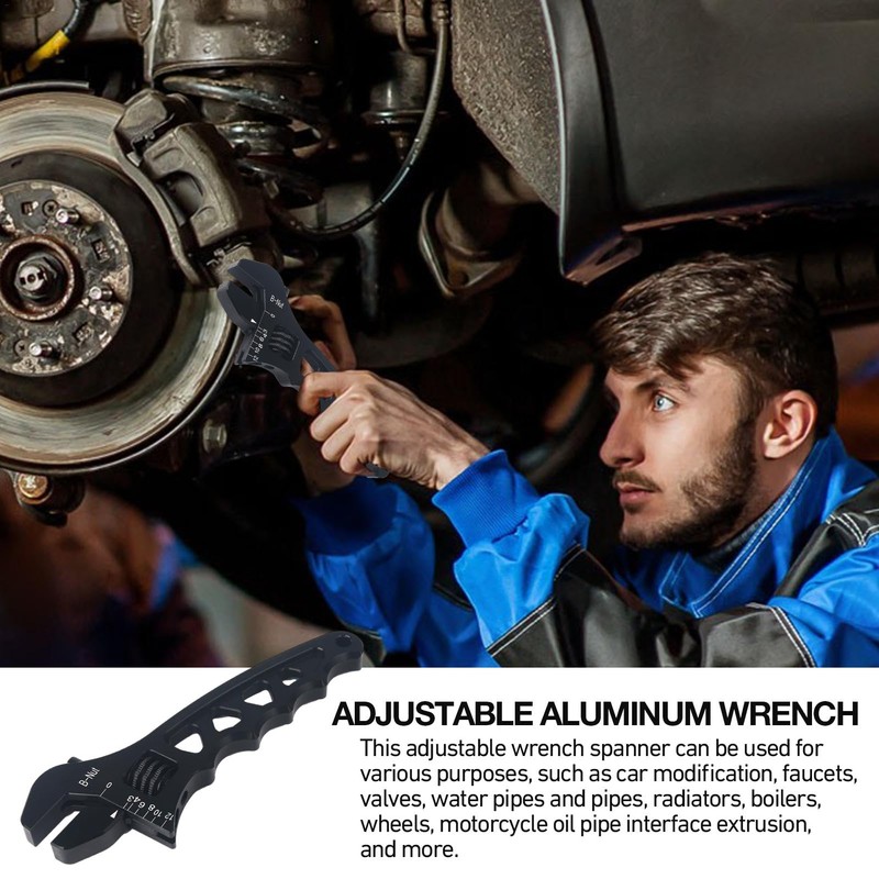 Schlauchschlüssel, Gartenschlauchschlüssel, 3AN-12AN verstellbare Aluminium-Schlauchanschlüsse, AN-Montagewerkzeug, Winkelanschlagschlüssel, Ölschlauchschlüssel für PKW-,