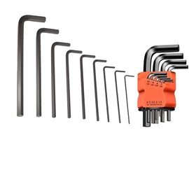 9 Pcs Hex Key Set Allen Wrench Kit with Flat Head for Bike Motorcycle Repair Alloy Steel Allen Key Tool Set for Home Maintenance 1.5mm,2mm,2.5mm,3mm,4mm,5mm,6mm,8mm,10mm