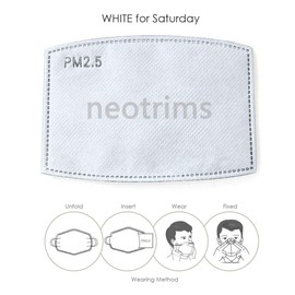 Neotrims UK PM 2.5 Carbon Replaceable Anti Mist Filtration 5 Layer Filtration Dust Pollution Droplets White 2 Filters