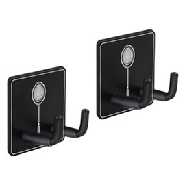 2X Estante para Raqueta montado en la Pared, Soporte para Raqueta de Tenis, Gancho de Pared de Acero Inoxidable, Gancho Universal para Raqueta de