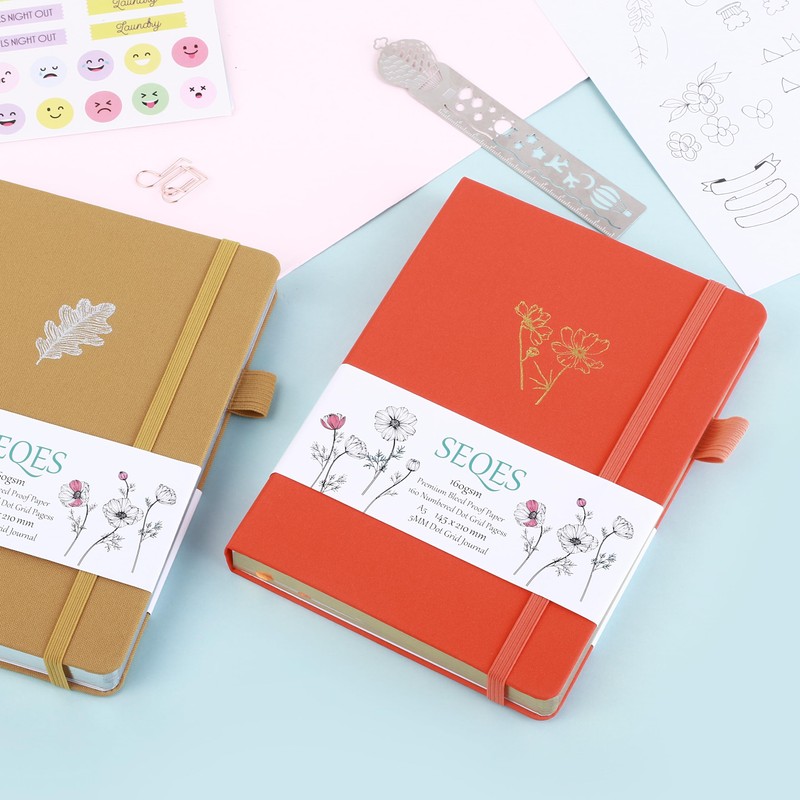 SeQeS Dotted Journal - A5 Dot Grid Notebook with pages