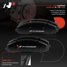 A-Premium Front and Rear Ceramic Disc Brake Pads Set Compatible with Ford F-250 Super Duty 2013-2021, F-350 Super Duty 2013-2021, F-450 Super Duty 2013-2016, 8 Pcs