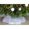 Silver Christmas Tree Skirt : Christmas Tree Collar Silver
