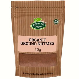 Organic Ground Nutmeg 50g by Hatton Hill | Certified Organic, Rich Flavor and Warm Spice, Perfect for Baking, Savory Dishes