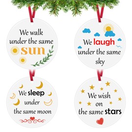 Long Distance Relationship Gifts Christmas Ornaments for Best Friends Friendship Gifts for Women Men Sister Brother Cousins Family Coworker Farewell Gifts Going Away Gifts Ceramic Ornament