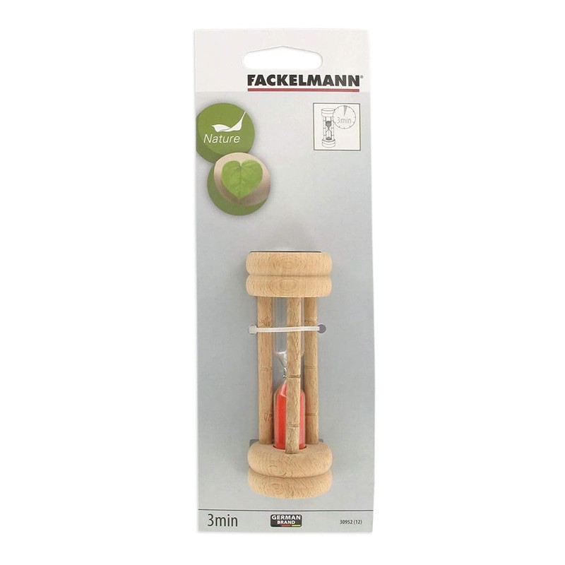 Fackelmann Egg Timer with Sand 10x3,5cm of Beech, Wood Beige,