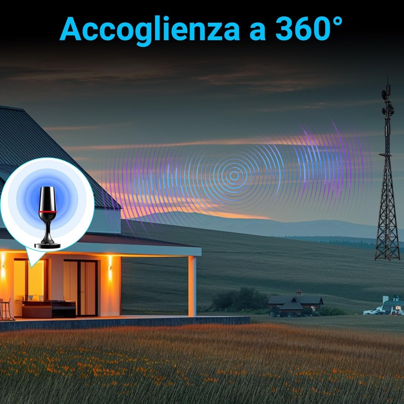 Antenna TV Interna, Antenna TV da Interna amplificata, ricezione terrestre