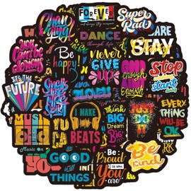 Motivational Stickers 100 Pcs Neon Inspirational Phrase Sticker Pack, Waterproof Vinyl Stickers, Stickers for Water Bottle Laptop Journal Computer Scrapbook Cup Phone Skateboard Planner Notesbook etc